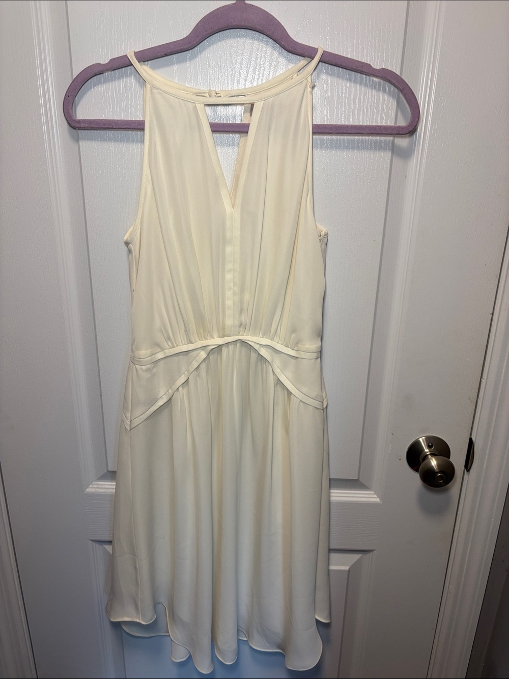 Banana Republic Cream Sleeveless Halter Midi Dress